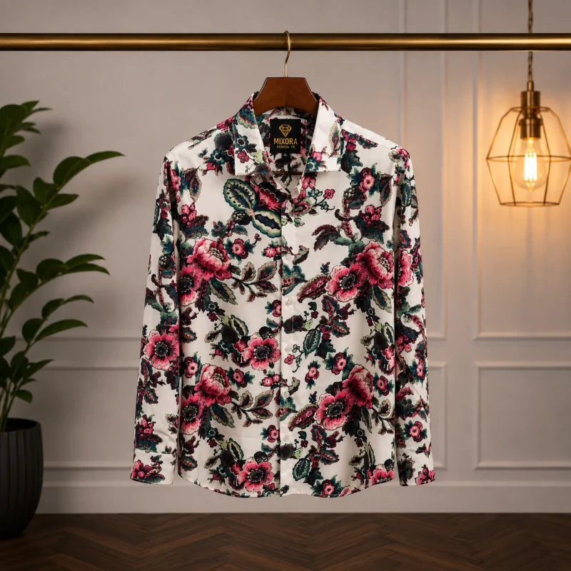 Men’s Premium Floral Print Long Sleeve Shirt
