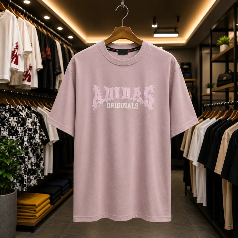 Men’s Adidas Originals Pink Drop Shoulder T-Shirt