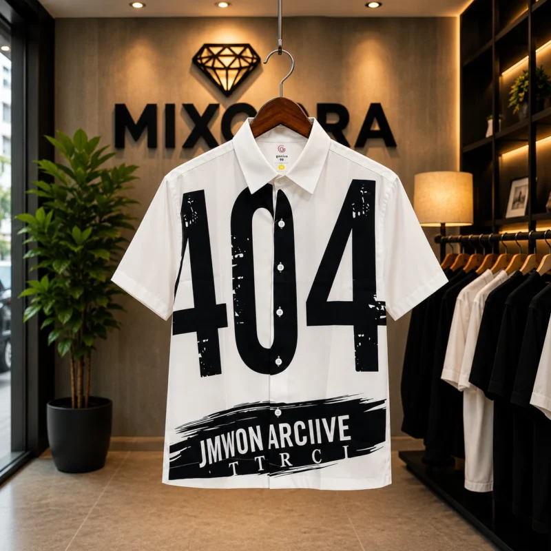 Men’s White 404 Graphic Boxy Fit Shirt