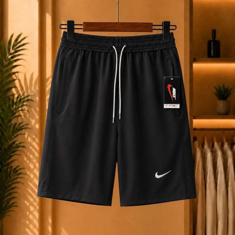 Men's Black Drawstring Casual Shorts