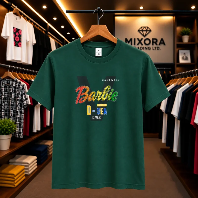 Men's Dark Green Barbie Graphic T-Shirt