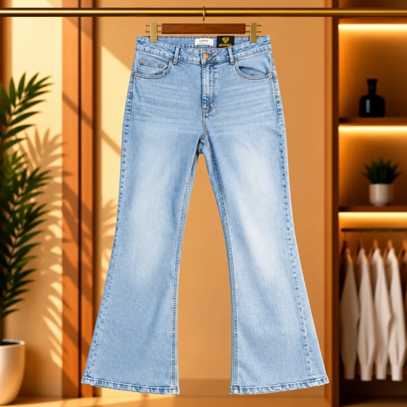Light Blue Faded Wash Bootcut Denim Jeans