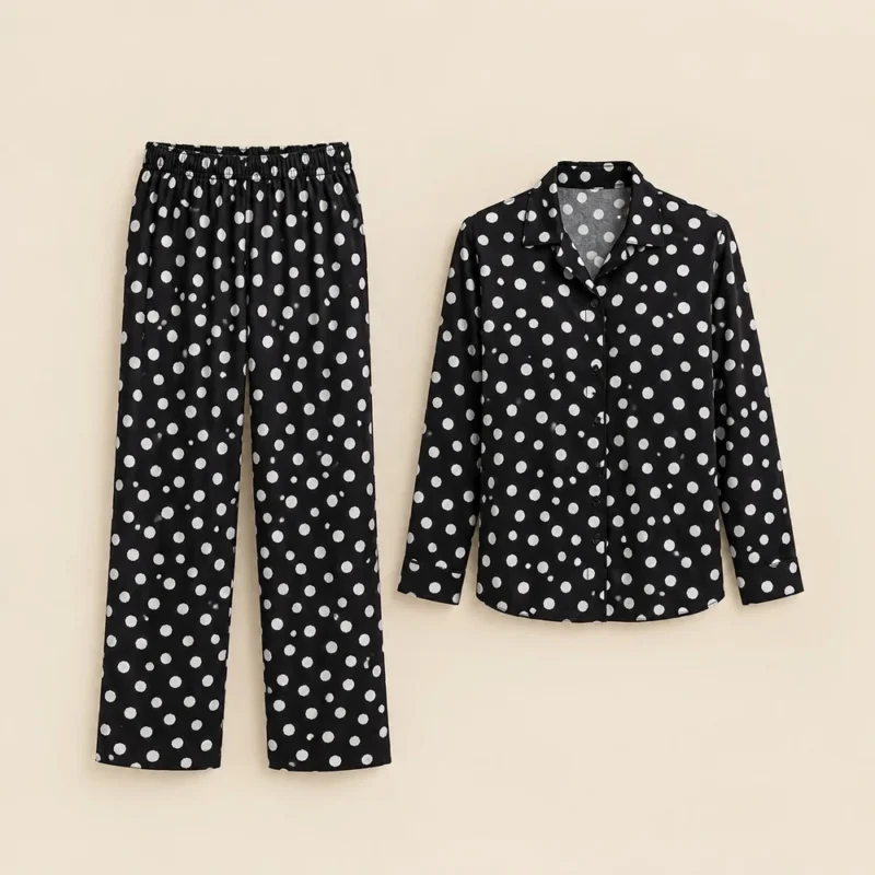 Black Polka Dot Lounge Set