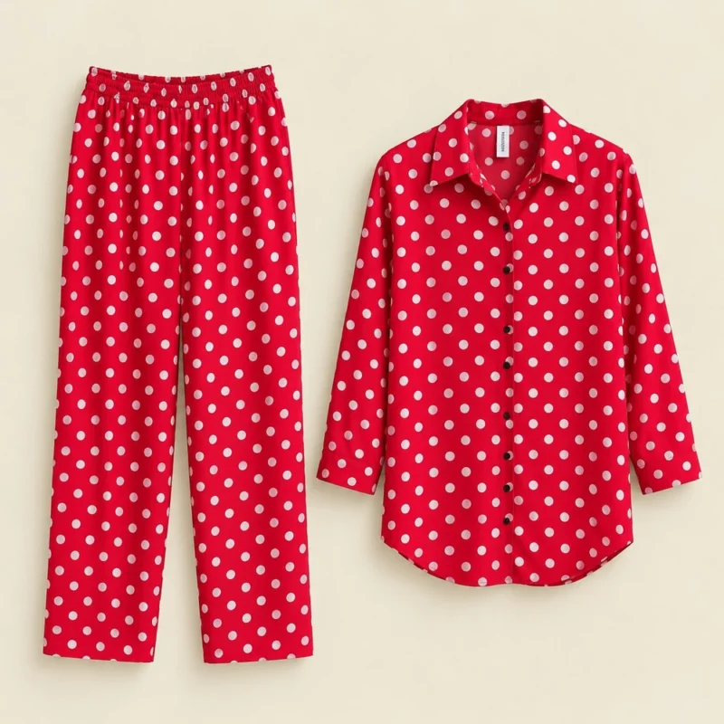 Red Polka Dot Lounge Set